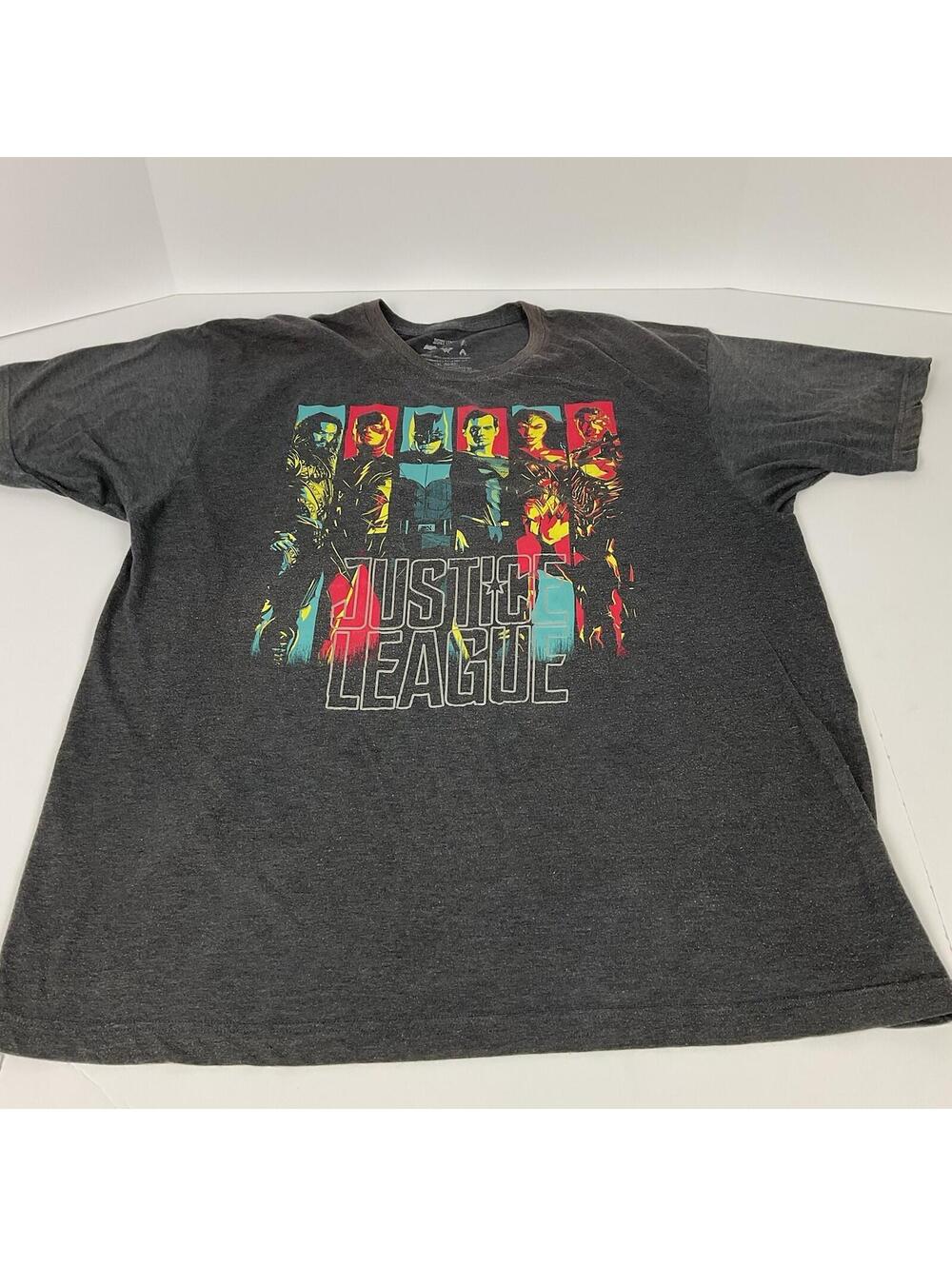DC Comics Justice League Mens Gray T-Shirt Size 2XL